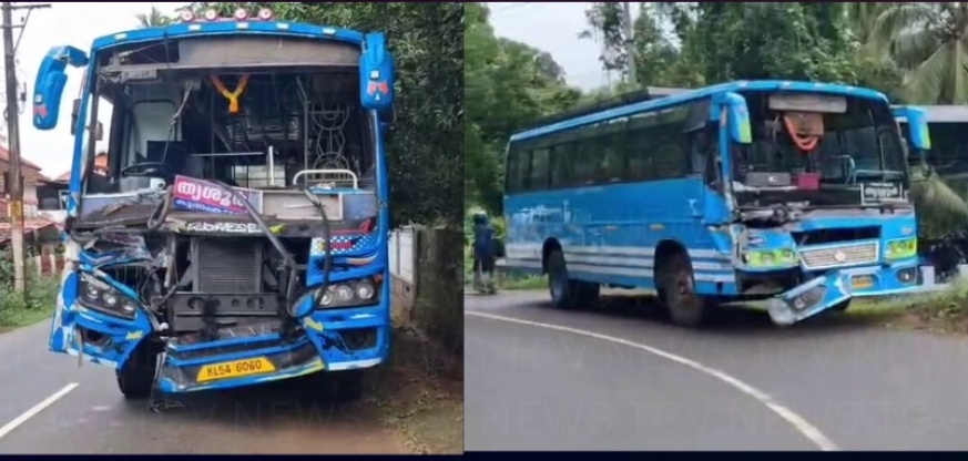 സ്വകാര്യ ബസുകൾ കൂട്ടിയിടിച്ച് 15 പേർക്ക് പരിക്ക് സ്വകാര്യ ബസുകൾ കൂട്ടിയിടിച്ച് 15 പേർക്ക് പരിക്ക്