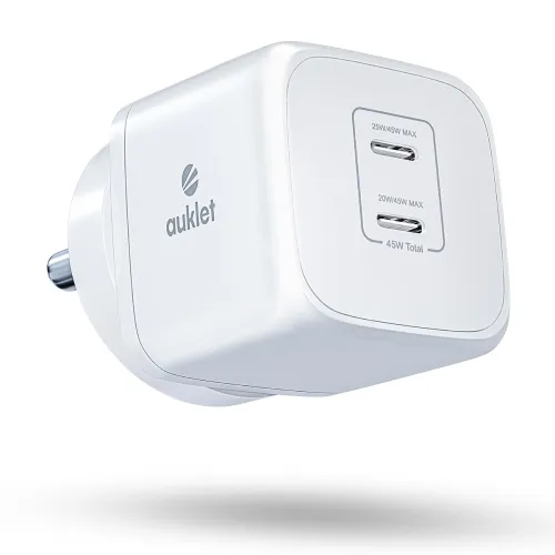 45W GaN Fast Wall Charger, with PD & PPS Support, USB 2C, 1A Port, BIS Certified,Compatible with All iPhones, iPads, Samsung Galaxy, Smartwatch and All Android Mobiles,White 45W GaN Fast Wall Charger, with PD & PPS Support, USB 2C, 1A Port, BIS Certified,Compatible with All iPhones, iPads, Samsung Galaxy, Smartwatch and All Android Mobiles,White