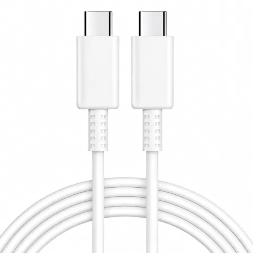 45W Type C to Type C Cable 1 Meter compatible with Samsung Galaxy S25 Ultra, S24 Ultra, S23 Series, A55, A35, Z Fold and Z Flip, USB-C (White)