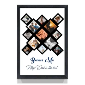 A Perfect Gifter Customized Photo Frame With Photo Upload, Birthday, Anniversary Gift for Father’s Day (My dad is the best, 8 X 10 Inch)