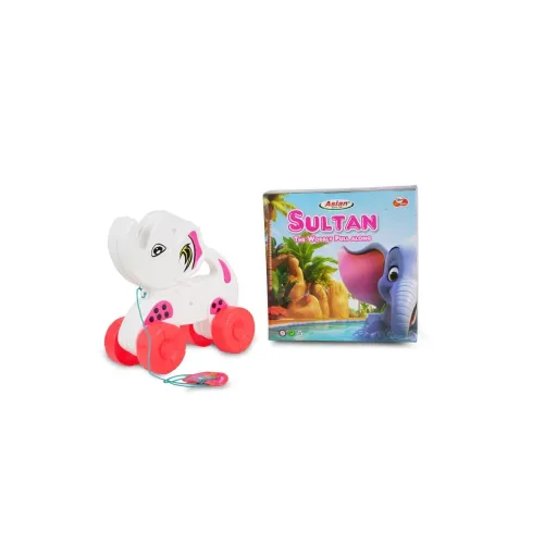 Asian Portable Plastic Pull Along Sultan Elephant for Kids 1 Peace (Multicolor)