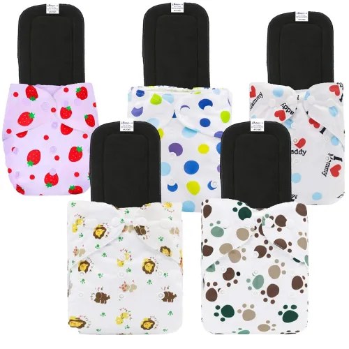Babymoon Washable & Reusable Cloth Diaper Pocket with Grey Insert Pack of 10 Babymoon Washable & Reusable Cloth Diaper Pocket with Grey Insert Pack of 10