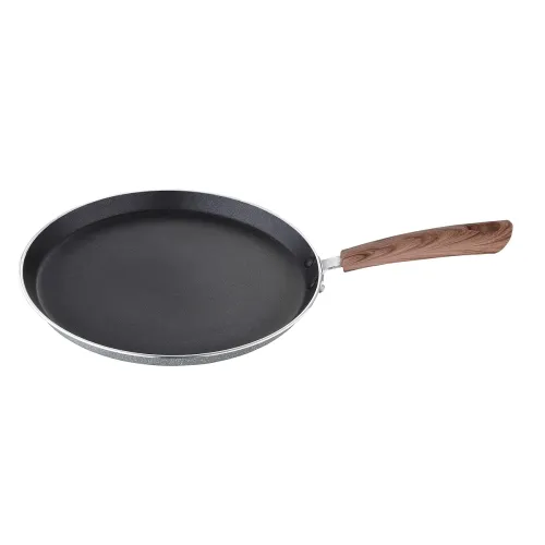 BERGNER Alpine Forged Aluminium Non-Stick Flat Tawa, 28 cm, Induction Base, Grey.