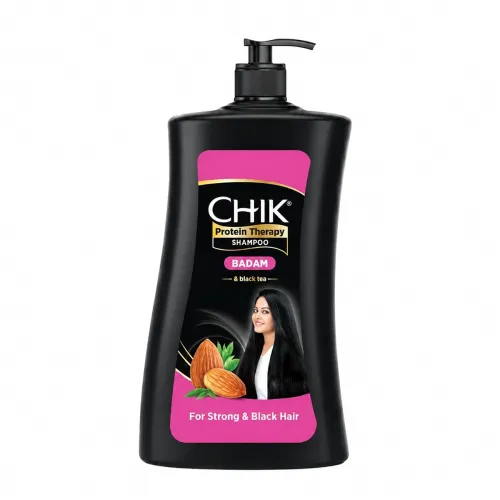 Chik Protein Therapy Shampoo | Badam & Black Tea | 2X Stronger Hair | 1000ml