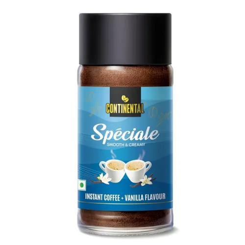 Continental Speciale | Vanilla Flavoured Coffee | 50 gm Jar | Makes 25 Cups | Instant flavored Coffee for both Hot & Cold Coffee | Medium Roast