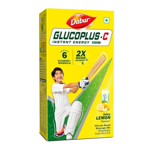 Dabur Glucoplus C Instant Powder Energy Glucose (LemonFlavour) – 1kg | Replenishes Energy with 6 Added Vitamins and Minerals | 20% More Glucose In Every Sip | Vitamin C and Zinc Helps Boost Immunity | Calcium, Phosphorus and Vitamin K Suppo