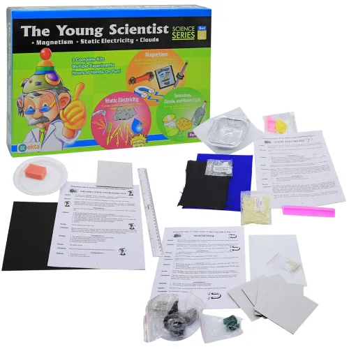 EKTA The Young Scientist Series 2 Set Part Science Kit Magnetism, Tornadoes, Clouds & Water Cycle, Static Electricity