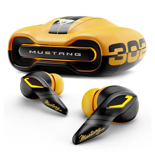 GOBOULT x Mustang Torq Wireless in Ear Earbuds with 60H Playtime, App Support, Quad Mic ENC, 45ms Low Latency, 13mm Driver, Breathing LEDs, Made in India Ear Buds Wireless (Yellow)