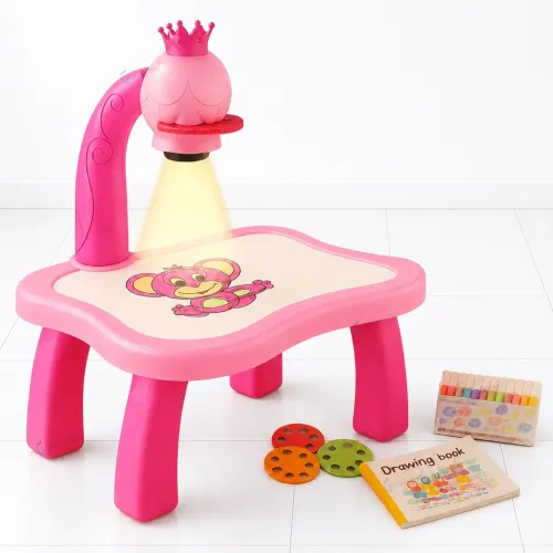 GRAPHENE Drawing Projector Table for Kids Painting Board Kit 24 Patterns Creative Toys for Girl 3+ Year Boy Doodle Led Magic Drawing Pad Draw Smart Sketcher Trace 12 Color Pen Book Educational Fun