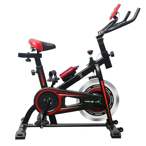 INALSA Spin Bike Exercise Bike FFSB 06 with 6Kg Flywheel | Adjustable Resistance, Heart Rate Sensor | Bottle & Bottle Holder | (Red/Black)