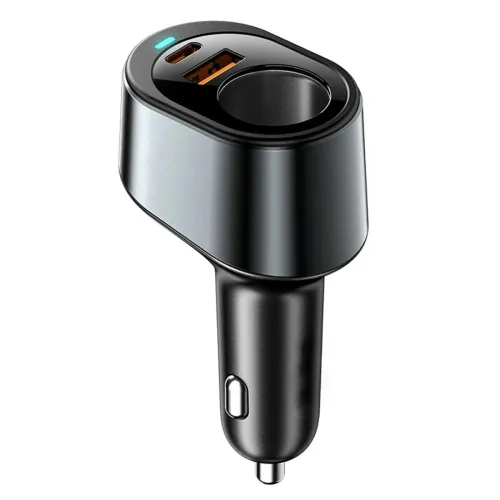 INICIO 120W 3 Port Car Charger With 85W Cigarette Lighter Splitter, 35W USB C PD & 30W USB A Fast Charging For iPhone 17 16 15 14 Pro iPad Pro Air Galaxy S25 S24 Ultra Pixel 10 9 GPS Dash Cam Pump etc