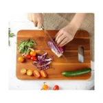 JAGIRA Divine Touch Water Proof Wooden Chopping Board with Wood Handle, Multipurpose Cutting Board for Vegetables, Fruits & Cheese, for Kitchen Use, BPA Free, Eco-Friendly, Anti-Microbial (Pack of 1)
