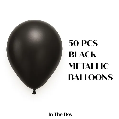 Just Party Metallic Balloons – Pack of 50 (Black) Just Party Metallic Balloons – Pack of 50 (Black)