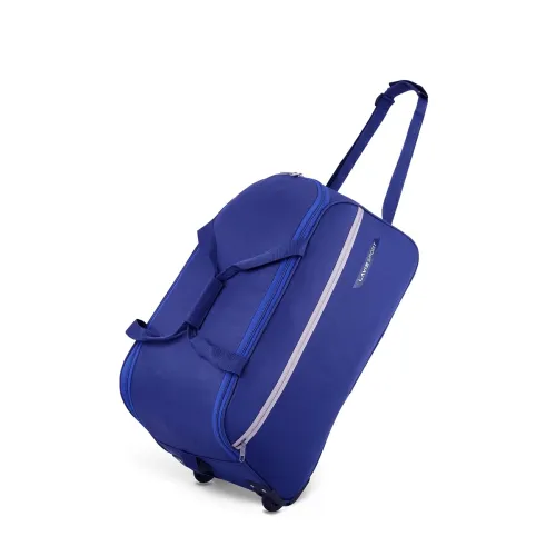 Lavie Sport Polyester Lino M Cabin Size 53 Cms Duffle Wheeler Bag|2 Wheel Duffle Bag|Duffle Bag With Adjustable Handle, 18 x 36 x 65 Centimeters, Navy