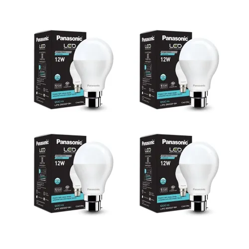 Panasonic Dura Saver 12W Bulb, B22 LED Bulb Base For Home & Office, 1 Year Warranty, Energy Efficiet, 6500K Cool Daylight (Pack of 4)