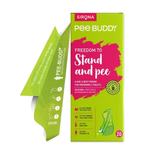 PEE BUDDY 20 Funnels Disposable Female Urination Device for Women | Portable, Leak-proof Stand and Pee Funnels for Women, Girls| Public Toilets, Travel, Camping, Hiking and Outdoor Activities