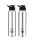 Pigeon by Stovekraft Inox hydra 900ml pack of 2 Stainless Steel Drinking Water Bottle 900ml Flipper Cap- Silver (1 year Warranty)