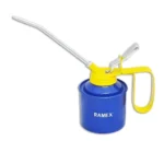 Ramex Oil Can, Oil Can For Vehicles, Multipurpose Metal Oil Can, Oil Can Pump Oiler With Fixed Spout, For All Lubrication Need Of Car, Bikes, Machines And Industrial Use -1/2 Pint Capacity. Glossy Blue & Yellow Oil Can