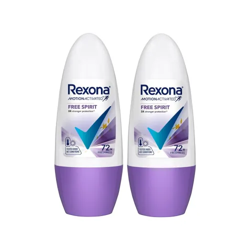 Rexona Motion Activated Roll-On | Free Spirit Underarm Deodorant for Women | up to 72Hr sweat+odour defence | 45 ML (Pack of 2) Rexona Motion Activated Roll-On | Free Spirit Underarm Deodorant for Women | up to 72Hr sweat+odour defence | 45 ML (Pack of 2)