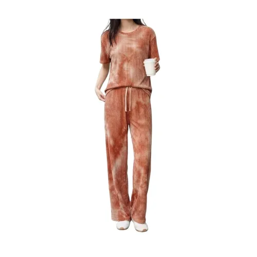 SMOWKLY Korean Night Dress |Summer wear | Lounge Wear |Everyday Pyjama Set |Tie-dye Relaxed Fit Stylish Pajama Sets | Short Sleeve Top & Long Pant Sleepwear Pjs Lounge Set Co-ords Outfit with Pockets SMOWKLY Korean Night Dress |Summer wear | Lounge Wear |Everyday Pyjama Set |Tie-dye Relaxed Fit Stylish Pajama Sets | Short Sleeve Top & Long Pant Sleepwear Pjs Lounge Set Co-ords Outfit with Pockets