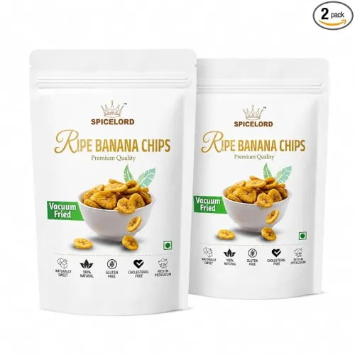 SPICELORD Vacuum Fried Ripe Banana Chips, 2 x 100g