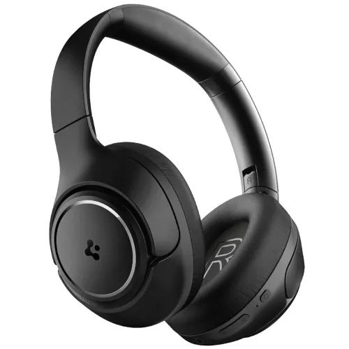 Spigen Audio Newly Launched SA-HP P10 Wireless Over Ear Headphones with 60H Playtime, Upto 43dB Multi-Mode Adaptive ANC Pro, EQ Customizing App, 5-MIC, Gaming Mode, 40mm Driver – Black