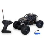 TEC TAVAKKAL 75 Feet+ Range Remote Control Off Road Rock Climbing Car for Kids, Rechargeable Thar Toy with Mist Spray, Openable Doors, Front LED, Shock Absorbers, 2WD, USB-C Port (No Spray)