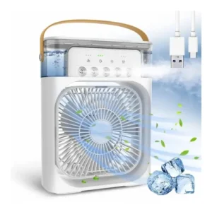 TEKCOOL Mini Cooler for Room Cooling AC Portable Mini Fan Artic Cooler with 7 Colors LED Light, 1/2/3 H Timer, 3 Wind Speeds and 3 Spray Modes for Office,Home,Dorm,Travel1.