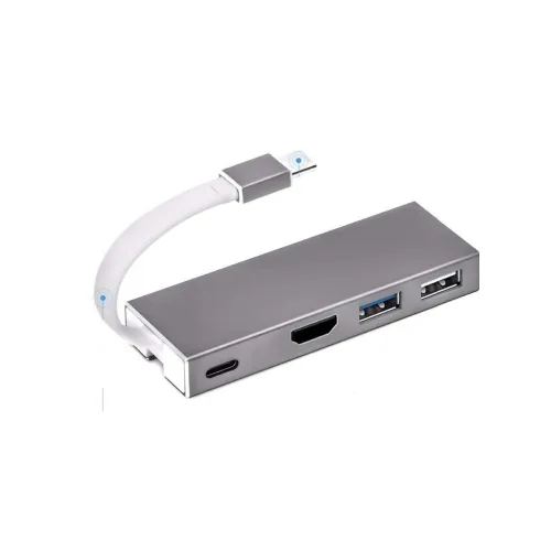 Thunderbolt 3 Dock Type-c to HDMI 4K USB3.0 Hub USB2.0 with USB-C PD Charge Adapter Compatible with MacBook Pro Huawei Matebook, Grey (D0406)