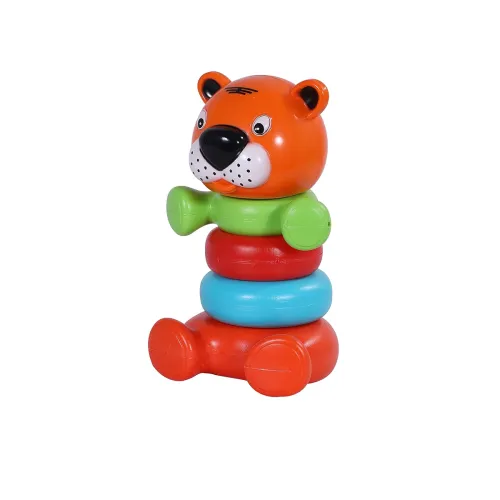 Toyzone Tiger Ringtoss-61410 | Plastic Ringtoss Stacking Ring Throw Game for Toddlers,Indoor/Outdoor Activity|Multi-Colored Durable Plastic Rings|Learning Activity for Kids