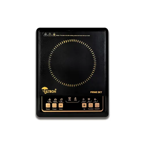 Ultron Induction Cooktop 2000W | Waterproof Matte finished Ceramic | Preset Indian Menu | Auto Shut-Off & Overheat Protection | Energy Efficient Cooking | Touch control | 1 year warranty