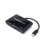 USB C hub usb3.1 Type C to HDMI VGA Adapter Cable Converter for MacBook pro2017 2016 dell xps ChromeBook acer asus, Black