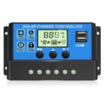 30A PWM Solar Charge Controller, 12V 24V Dual USB Solar Panel Battery Intelligent Regulator with LCD Display, Auto Parameter Adjustable, Timer Setting, Multiple Load Control Modes