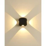 4-Way Warm White Decorative Lamp | 4W LED Up Down Wall Light | IP65 Waterproof & Shockproof Aluminium Body | Elegant Indoor & Outdoor Wall Sconce for Home Decoration