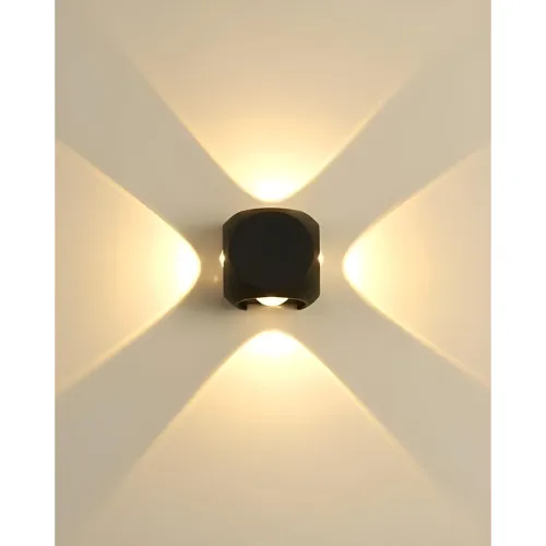 4-Way Warm White Decorative Lamp | 4W LED Up Down Wall Light | IP65 Waterproof & Shockproof Aluminium Body | Elegant Indoor & Outdoor Wall Sconce for Home Decoration