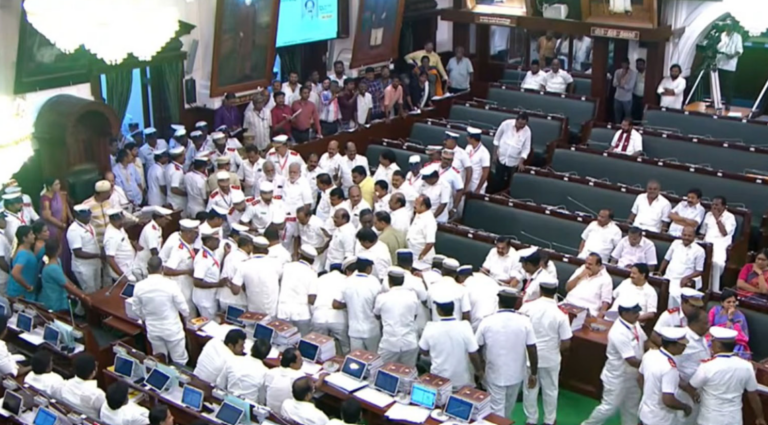 Tamil Nadu Assembly DMK protest