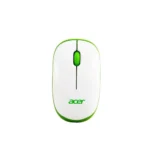 acer Flow Wireless Mouse | 1600 DPI Optical Sensor | 2.4GHz Wireless with USB Nano Receiver | Ergonomic Lightweight Design | Smooth Tracking for Laptop, PC & Mac – White/Green