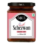ADF Soul Schezwan Chilli Sauce + Dip Made in 100% Olive Oil | Spicy Indo-Chinese Sauce + Dip with Red Chillies & Garlic | Bold & Fiery Taste | Perfect for Momos & Fried Snacks | 265 g.