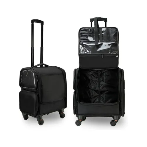 Adson Multifunctional Professional Beauty Makeup Artist Rolling Cosmetic Aluminium Vanity Trolley Beauty Train case Makeup Cosmetic Trolley Hairstylist Travel Organizer (Nylon Jet Black) Adson Multifunctional Professional Beauty Makeup Artist Rolling Cosmetic Aluminium Vanity Trolley Beauty Train case Makeup Cosmetic Trolley Hairstylist Travel Organizer (Nylon Jet Black)