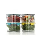 Airtight Kitchen Storage Container Set, BPA Free Plastic Food Storage Boxes, Leak Proof & Stackable, Transparent Containers for Rice, Flour, Grains & Snacks(1400 ml)(Pack of 1)