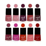 ALL IN ONE (PACK OF 10), Long Lasting Glossy Nail Polish, 6 ml Each, All Vibrant Colours,02175