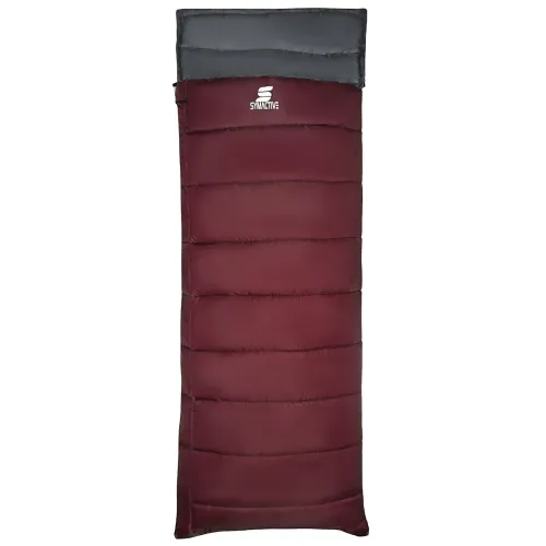Amazon Brand – Symactive Sleeping Bag Camp Lite 3°C to 20°C, Lightweight Camping Sleeping Bag for Indoors & Outdoors (Maroon, for Adults Upto 6.8 Ft)