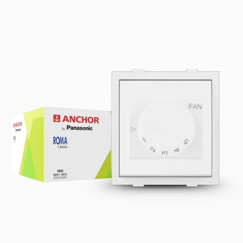 Anchor by Panasonic 100W High Speed Fan Regulator Dura EME | 5 Step Fan Regulator (21496-1) Anchor by Panasonic 100W High Speed Fan Regulator Dura EME | 5 Step Fan Regulator (21496-1)