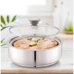 ANJALI EPRS250 Stainless Steel Insulated Elite Pro Roti Server with Glass Lid Hot Chapati Casserole 2700 ml