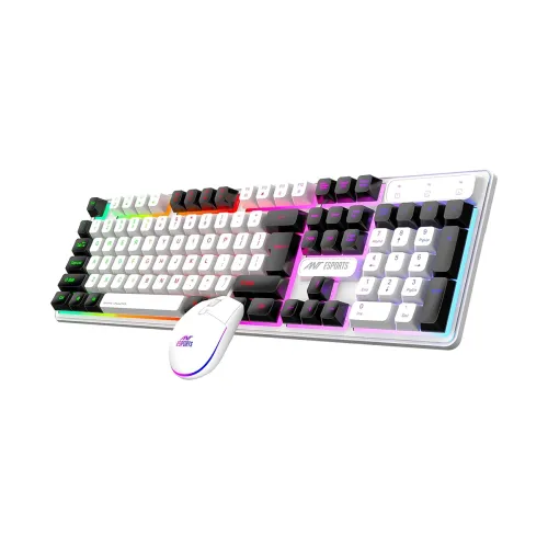 Ant Esports KM1610 LED Gaming Keyboard and Mouse Combo, 104 Keys Rainbow Backlit Keyboard and 7 Colour RGB Mouse for PC Laptop Xbox PS4 Gamers and Work, White Ant Esports KM1610 LED Gaming Keyboard and Mouse Combo, 104 Keys Rainbow Backlit Keyboard and 7 Colour RGB Mouse for PC Laptop Xbox PS4 Gamers and Work, White