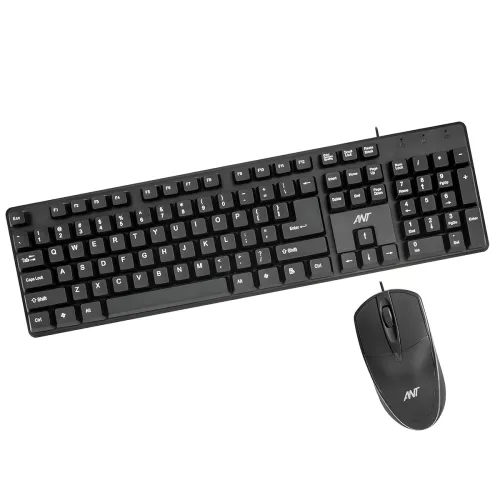 Ant -Wired Full-Size Keyboard and Mouse Combo – Computer Accessories for Laptops and PCs, Ergonomic Design, Silent Keys, USB Connection, Compact Mouse, QWERTY Keyboard – Black, 02 Ant -Wired Full-Size Keyboard and Mouse Combo – Computer Accessories for Laptops and PCs, Ergonomic Design, Silent Keys, USB Connection, Compact Mouse, QWERTY Keyboard – Black, 02