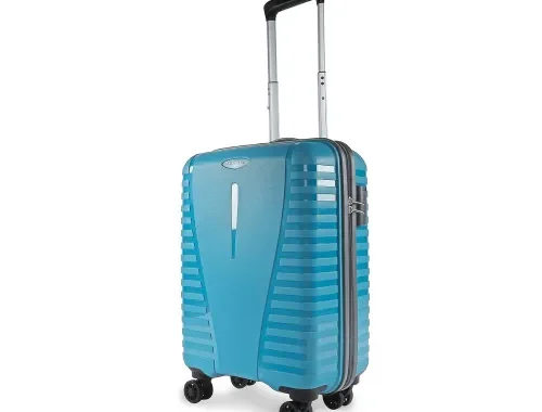 Aristocrat Airpro 8-Wheel Cabin Size Hard Case Trolley Bag, Teal Blue .