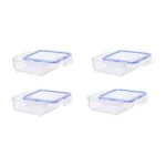 Aristo Lock & Fresh 201 Plastic Storage Container For Storing snacks, multipurpose use Set of 4-770 ML, Transparent Clear, medium (LOCK&FRESH201) (15.5x 15.5 x 6cm)