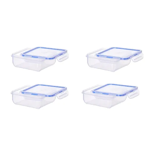 Aristo Lock & Fresh 201 Plastic Storage Container For Storing snacks, multipurpose use Set of 4-770 ML, Transparent Clear, medium (LOCK&FRESH201) (15.5x 15.5 x 6cm) Aristo Lock & Fresh 201 Plastic Storage Container For Storing snacks, multipurpose use Set of 4-770 ML, Transparent Clear, medium (LOCK&FRESH201) (15.5x 15.5 x 6cm)