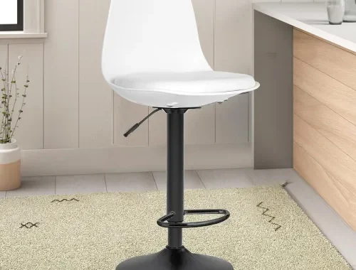 ASTRIDE Rapid High Bar Chair | Kitchen Stool in White | 2 Years Warranty | [Upgraded Rust-Proof Heavy Duty Base]